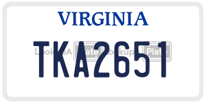 TKA2651  license plate in VA