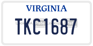 TKC1687  license plate in VA