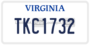 TKC1732  license plate in VA