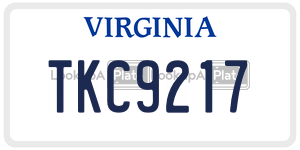 TKC9217  license plate in VA