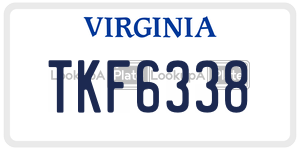 TKF6338  license plate in VA