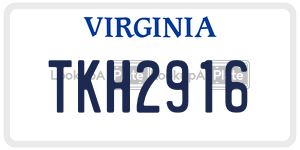 TKH2916  license plate in VA