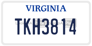 TKH3814 license plate in Virginia