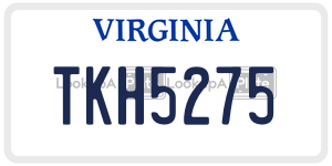TKH5275  license plate in VA