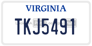 TKJ5491 license plate in Virginia
