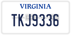 TKJ9336 license plate in Virginia