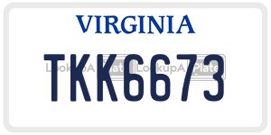 TKK6673 license plate in Virginia