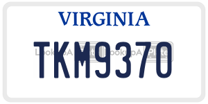 TKM9370  license plate in VA