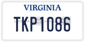 TKP1086  license plate in VA