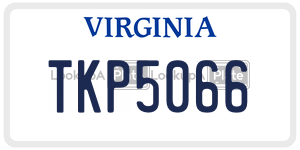 TKP5066  license plate in VA