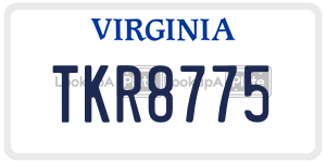 TKR8775 license plate in Virginia