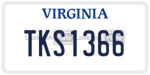 TKS1366 license plate in Virginia