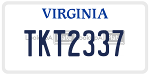 TKT2337  license plate in VA
