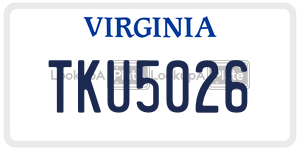 TKU5026  license plate in VA