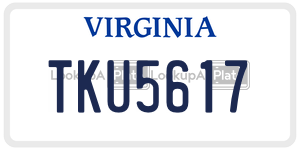 TKU5617 license plate in Virginia