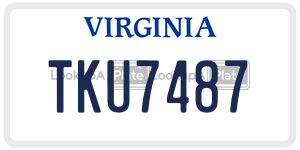 TKU7487  license plate in VA
