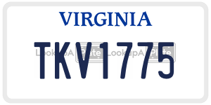 TKV1775  license plate in VA