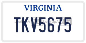 TKV5675  license plate in VA