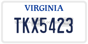 TKX5423 license plate in Virginia