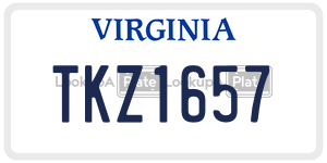 TKZ1657  license plate in VA