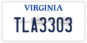 TLA3303  license plate in VA