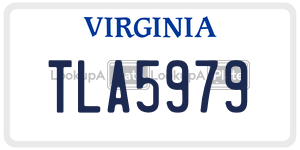 TLA5979  license plate in VA