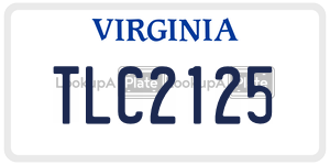 TLC2125 license plate in Virginia