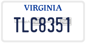TLC8351 license plate in Virginia