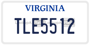 TLE5512  license plate in VA