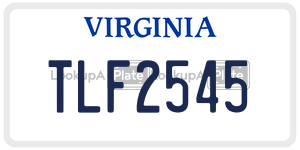 TLF2545  license plate in VA