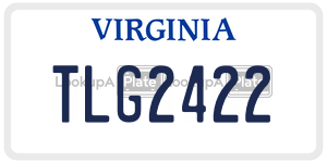 TLG2422  license plate in VA