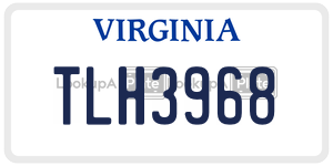 TLH3968 license plate in Virginia