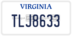 TLJ8633 license plate in Virginia