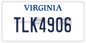 TLK4906 license plate in Virginia