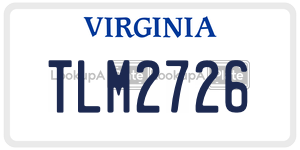TLM2726  license plate in VA