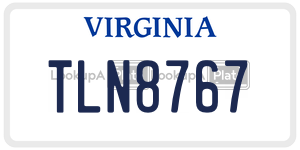TLN8767 license plate in Virginia