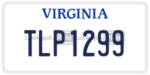 TLP1299  license plate in VA