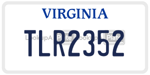 TLR2352 license plate in Virginia