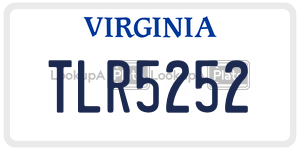 TLR5252  license plate in VA