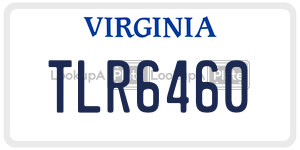 TLR6460  license plate in VA