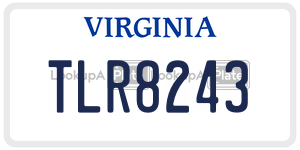 TLR8243  license plate in VA