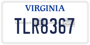 TLR8367 license plate in Virginia