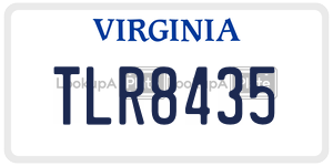 TLR8435  license plate in VA