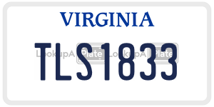 TLS1833 license plate in Virginia