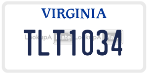 TLT1034  license plate in VA
