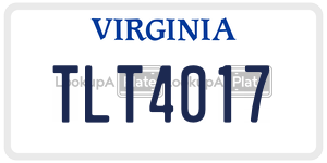 TLT4017 license plate in Virginia