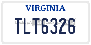 TLT6326  license plate in VA