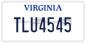 TLU4545 license plate in Virginia
