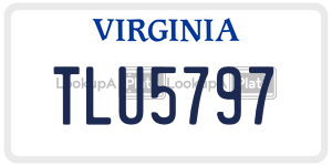 TLU5797 license plate in Virginia