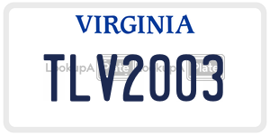 TLV2003 license plate in Virginia